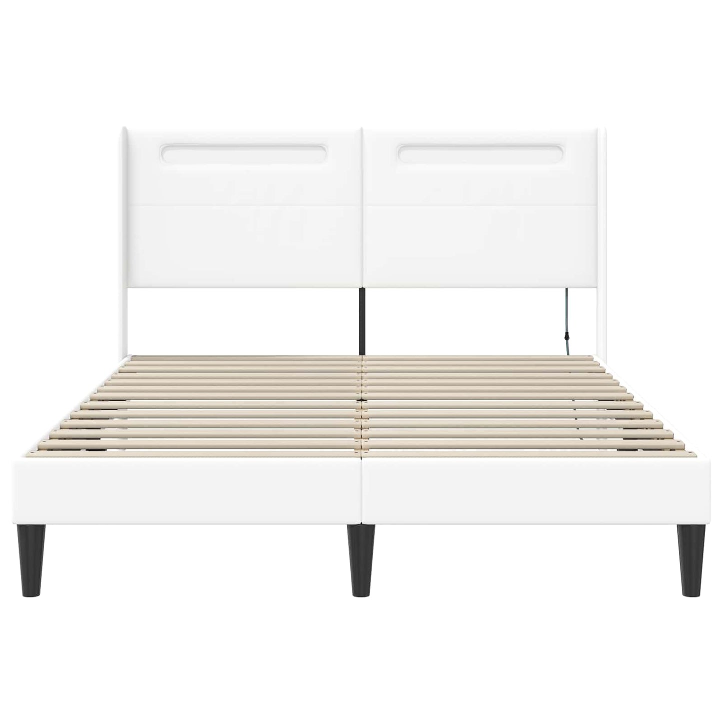 Bedframe met LED-stripverlichting Wit 120 x 200 cm Kunstleer