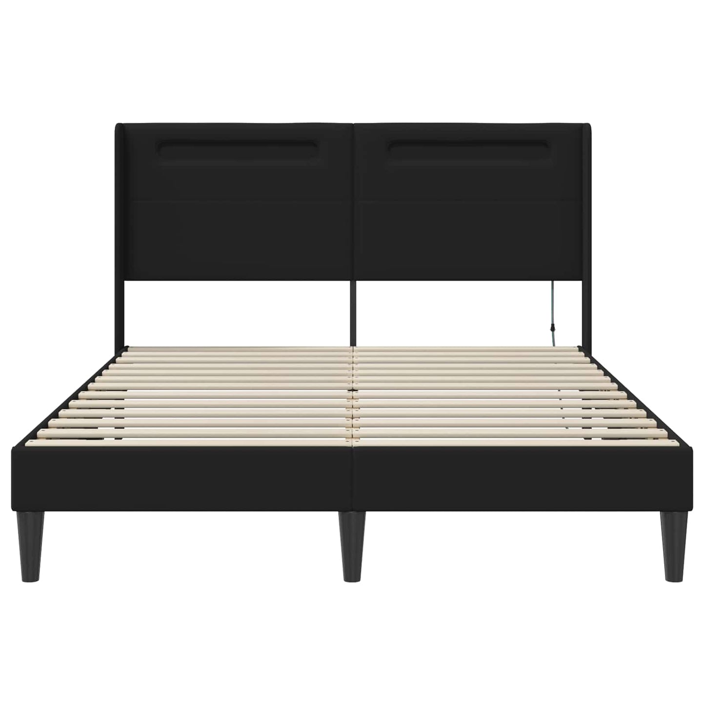Bedframe met LED-stripverlichting Zwart 140 x 200 cm Kunstleer