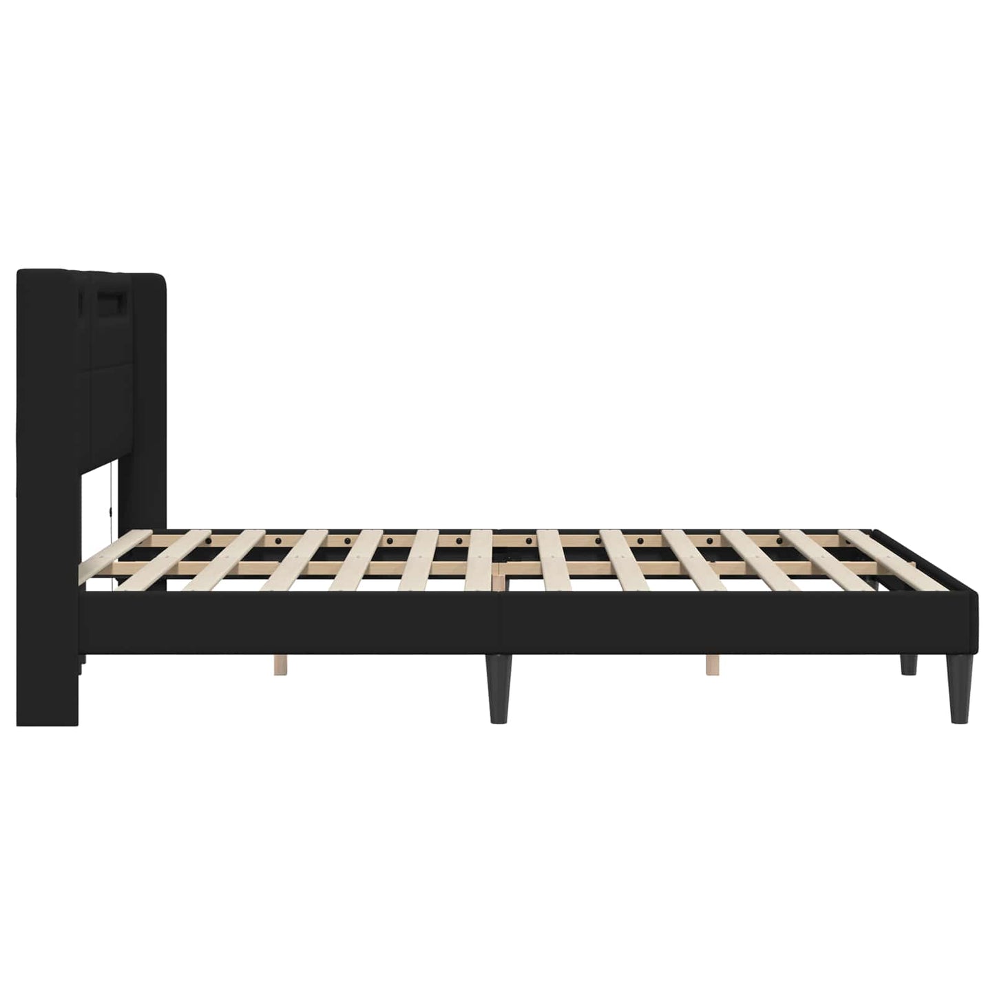 Bedframe met LED-stripverlichting Zwart 140 x 200 cm Kunstleer