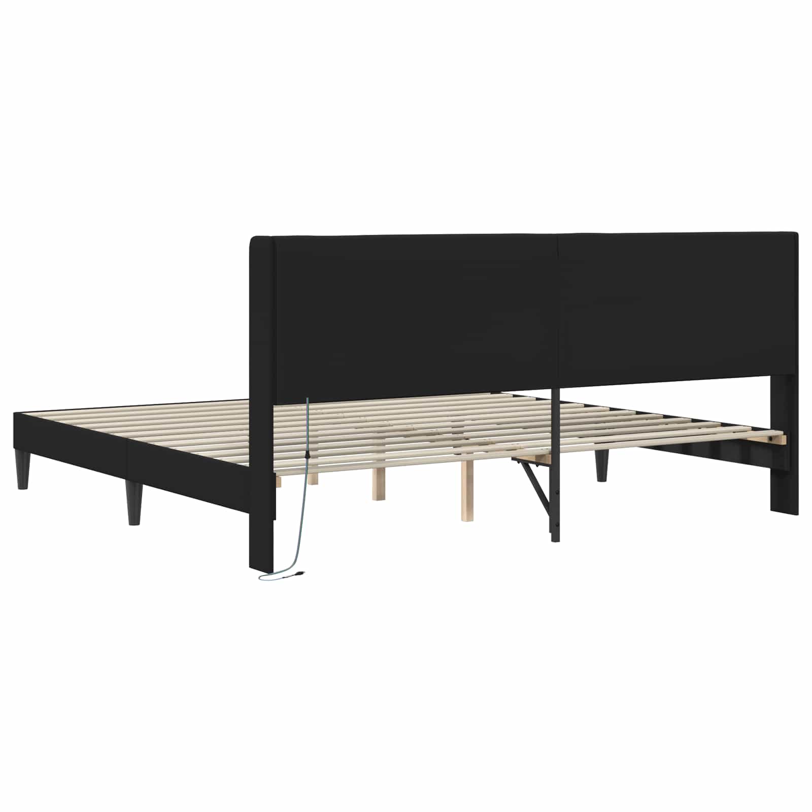 Bedframe met LED-stripverlichting Zwart 180 x 200 cm Kunstleer