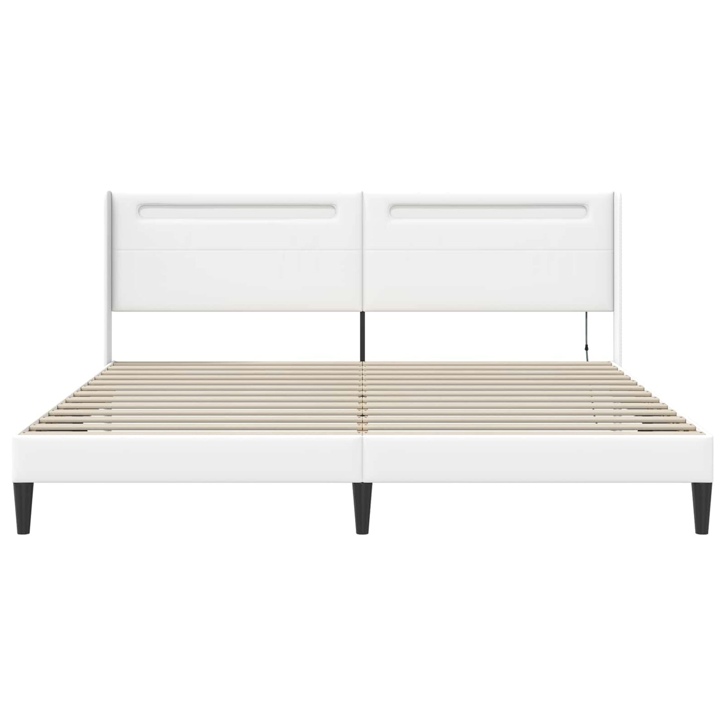 Bedframe met LED-stripverlichting Wit 180 x 200 cm Kunstleer