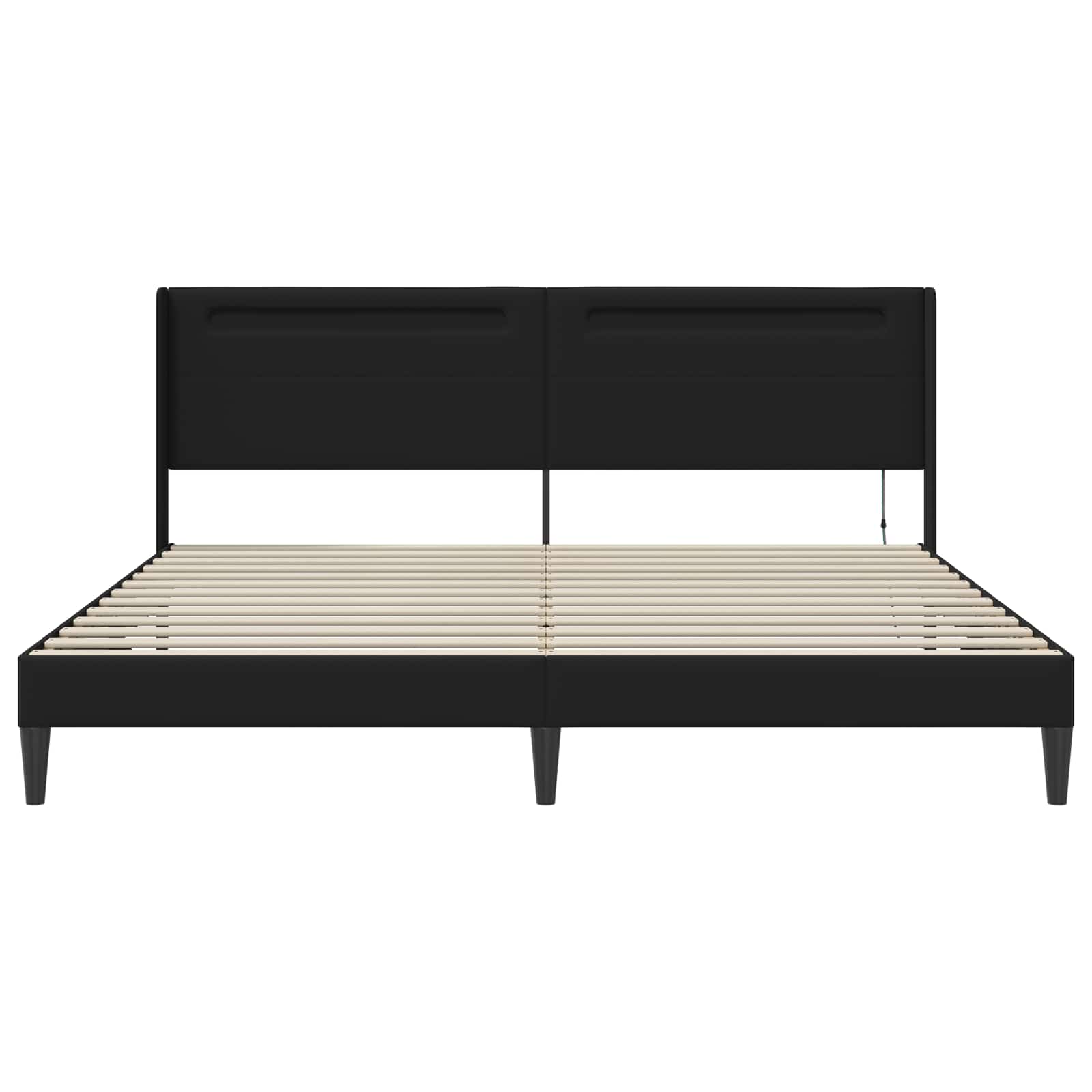 Bedframe met LED-stripverlichting Zwart 200 x200 cm Kunstleer