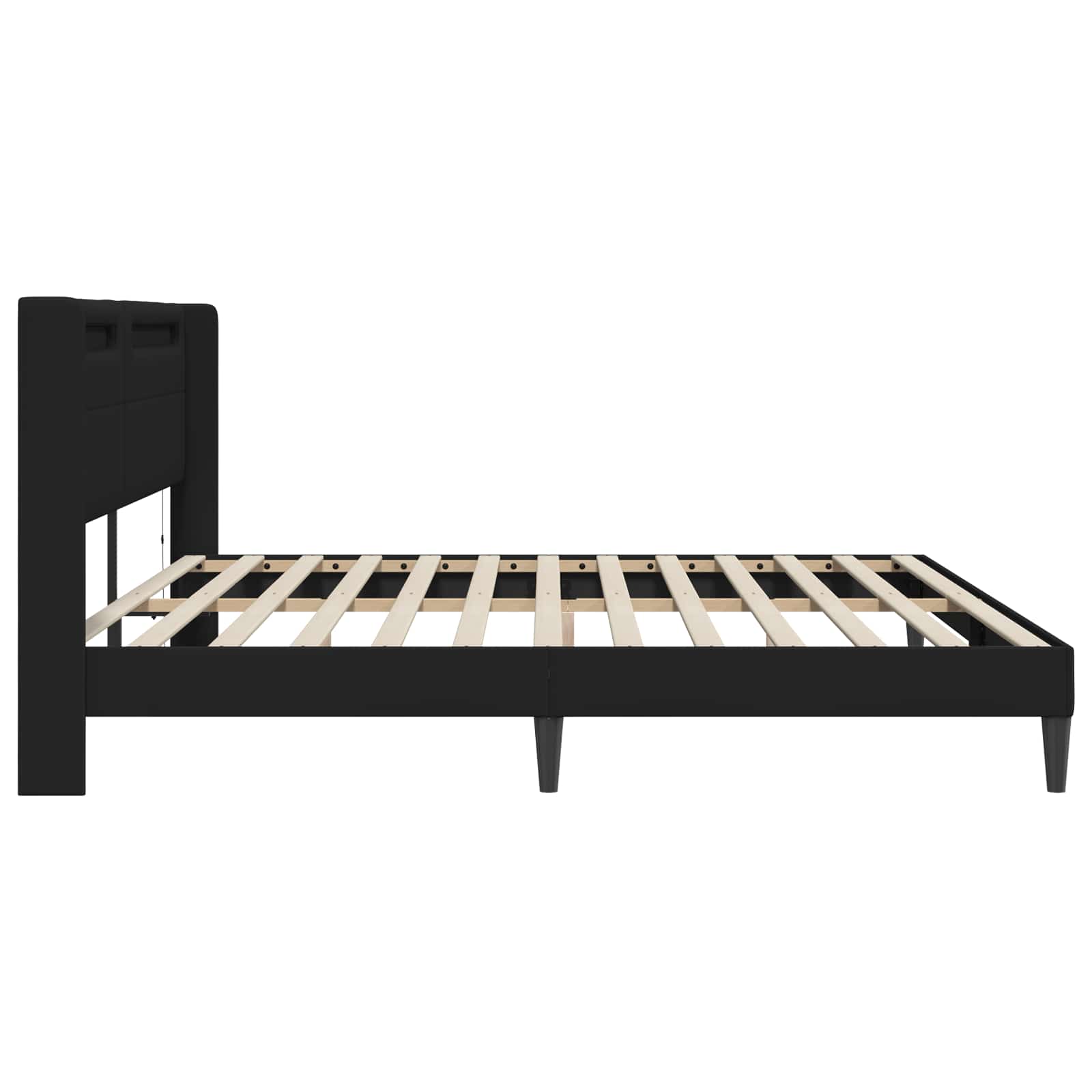 Bedframe met LED-stripverlichting Zwart 200 x200 cm Kunstleer