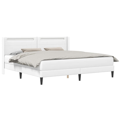 Bedframe met LED-stripverlichting Wit 200 x200 cm Kunstleer