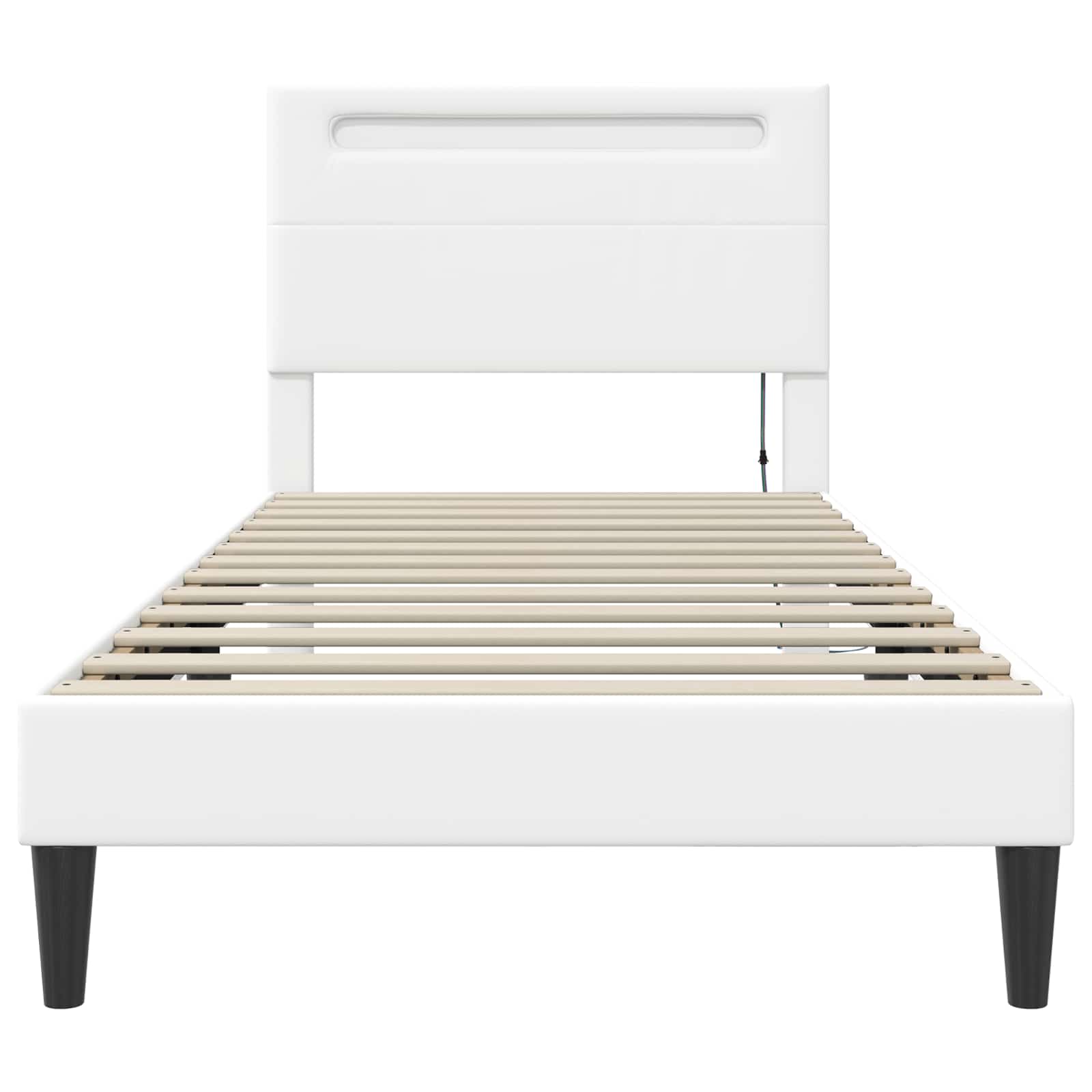 Bedframe met LED-stripverlichting Wit 80 x 200 cm Kunstleer