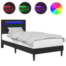 Bedframe met LED-stripverlichting Zwart 90 x 190 cm Kunstleer