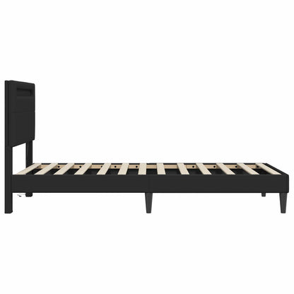 Bedframe met LED-stripverlichting Zwart 90 x 190 cm Kunstleer