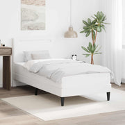 Bedframe 90x190 cm wit kunstleer met LED USB