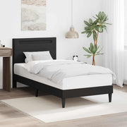Bedframe 90x200 cm zwart kunstleer met LED USB