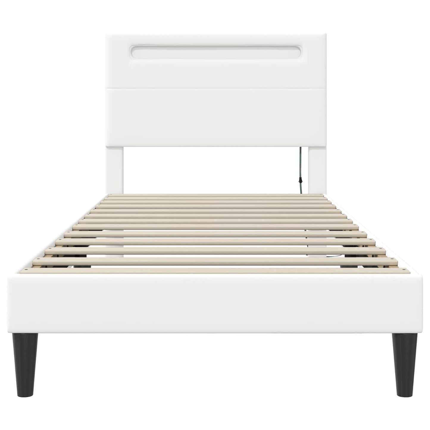 Bedframe met LED-stripverlichting Wit 100 x 200 cm Kunstleer