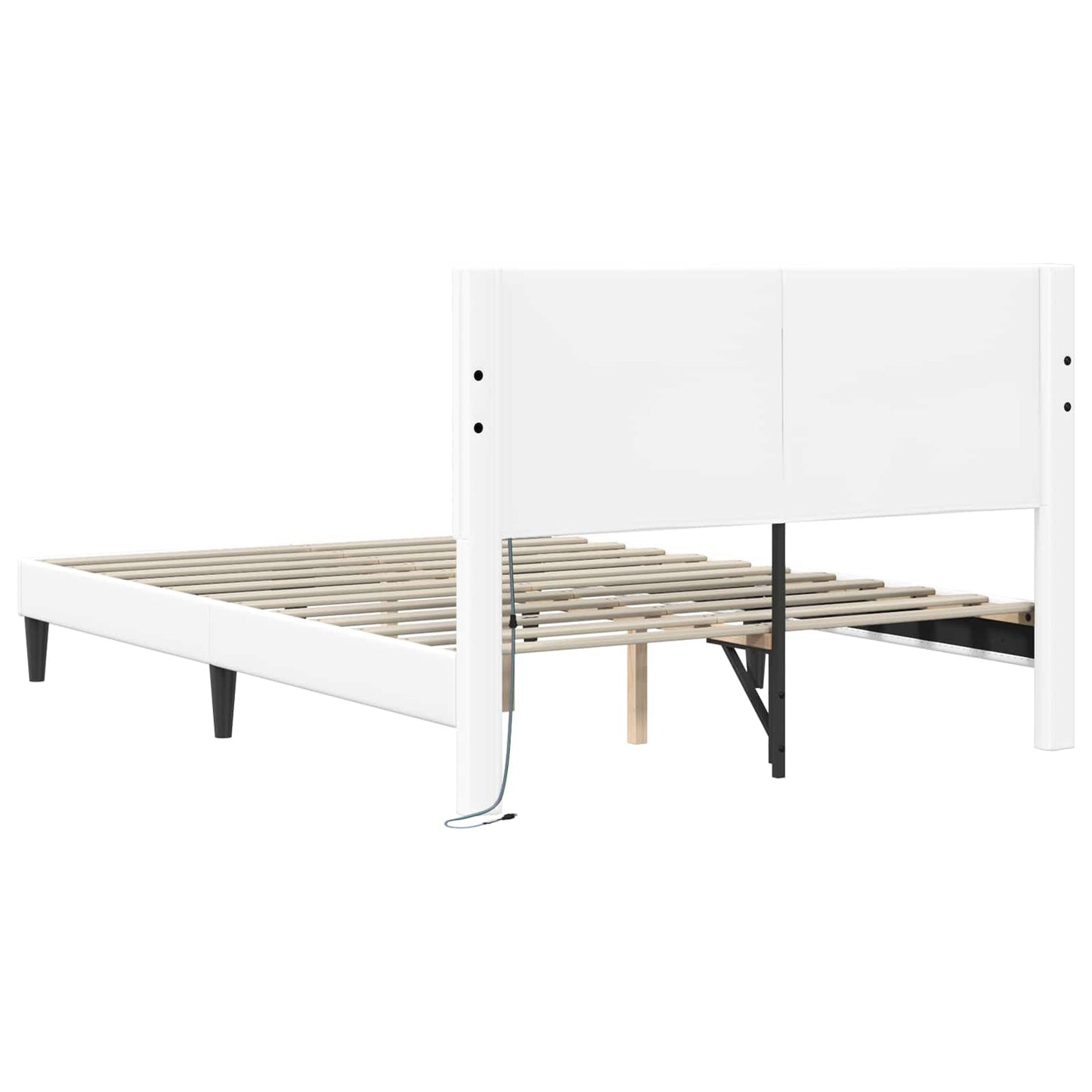 Bedframe met LED-stripverlichting Wit 120 x 190 cm Kunstleer