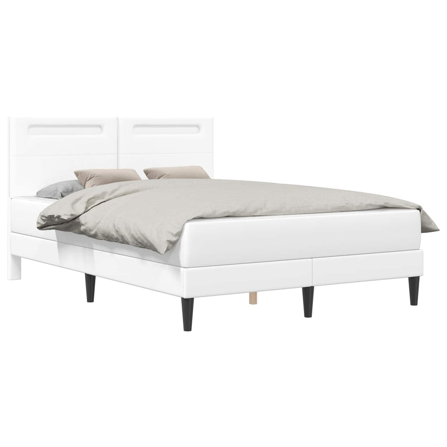 Bedframe met LED-stripverlichting Wit 120 x 190 cm Kunstleer