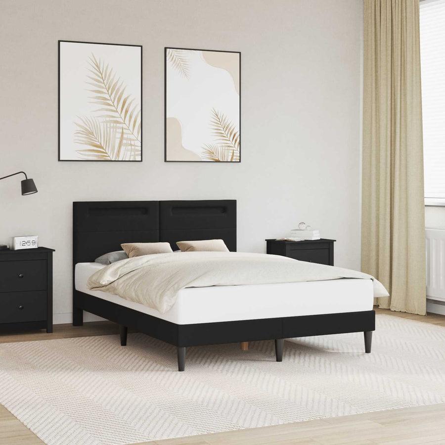 Bedframe met LED-stripverlichting Zwart 120 x 200 cm Kunstleer