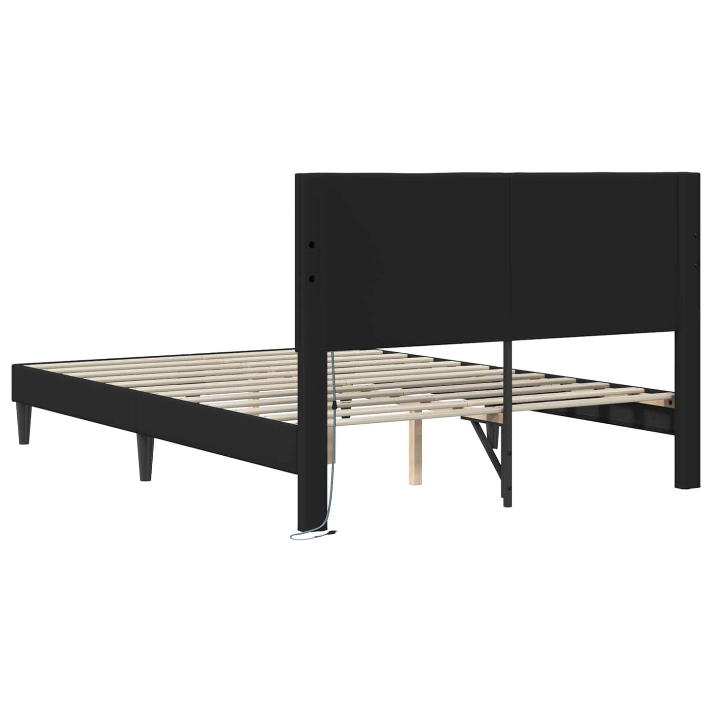 Bedframe met LED-stripverlichting Zwart 120 x 200 cm Kunstleer
