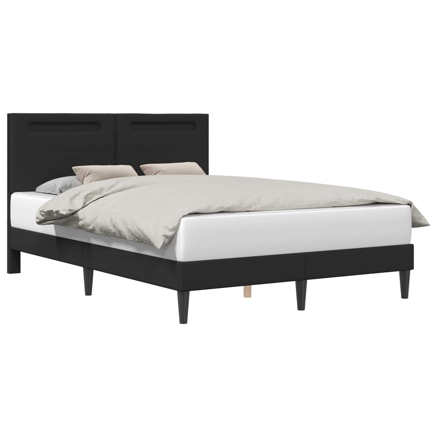 Bedframe met LED-stripverlichting Zwart 120 x 200 cm Kunstleer