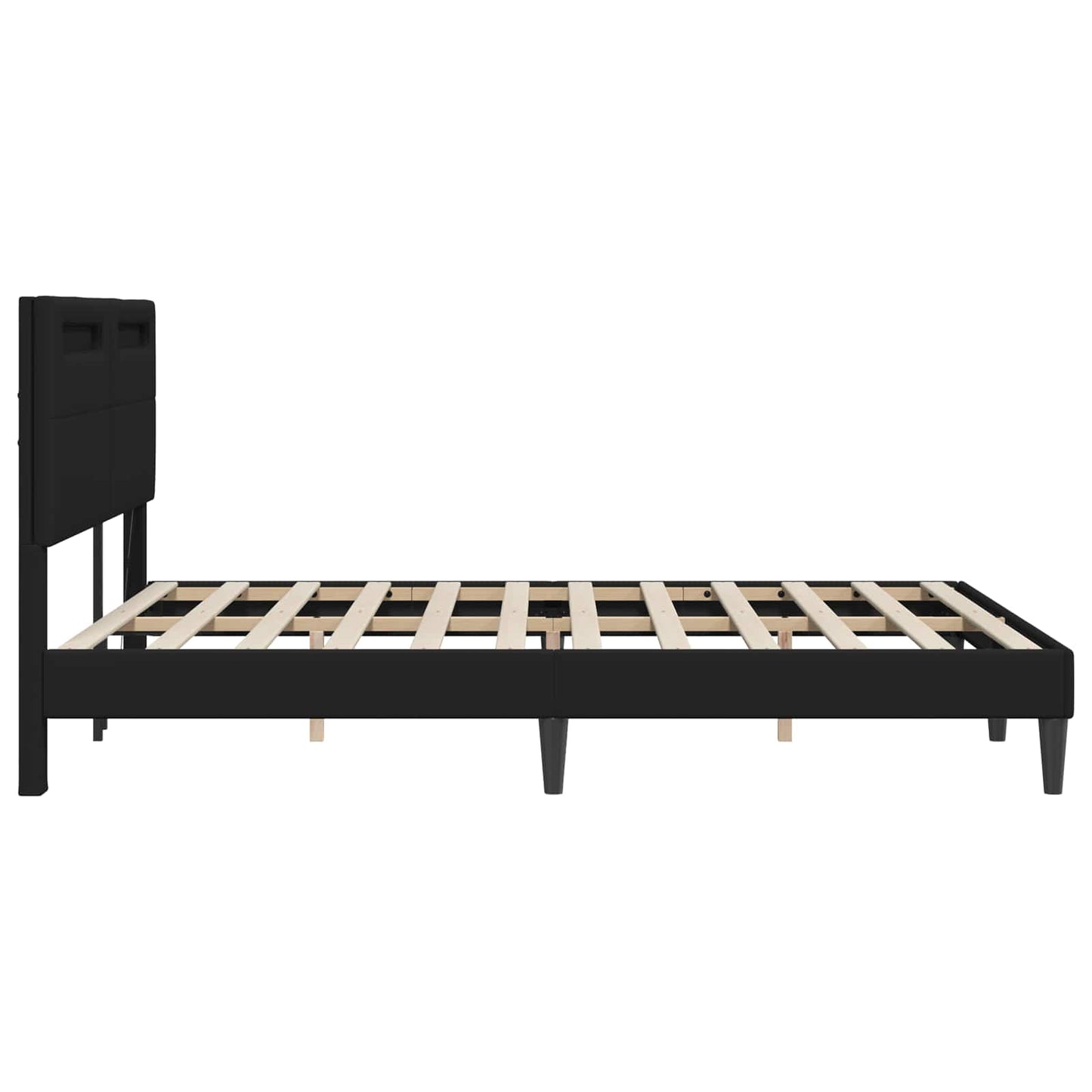 Bedframe met LED-stripverlichting Zwart 120 x 200 cm Kunstleer