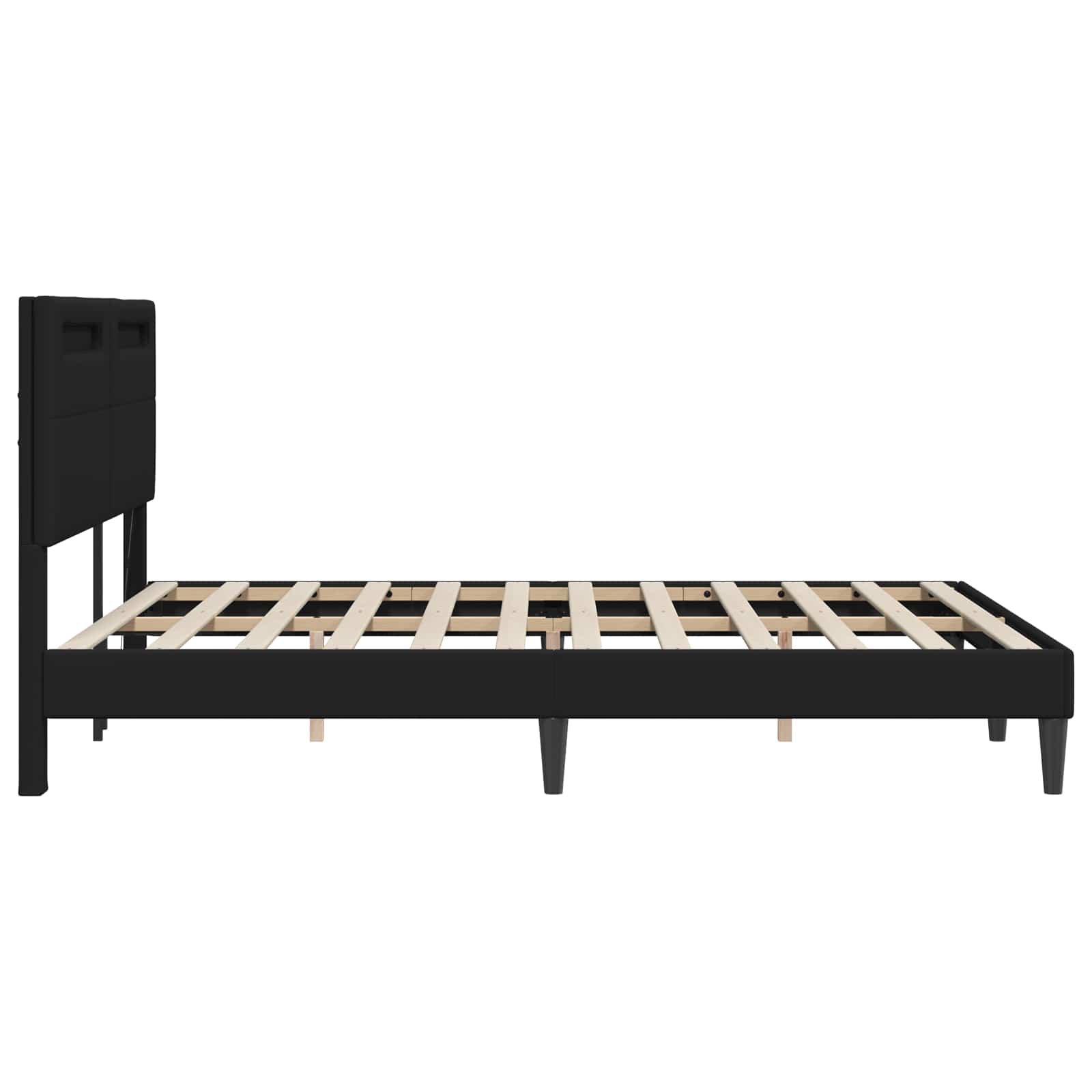 Bedframe met LED-stripverlichting Zwart 120 x 200 cm Kunstleer