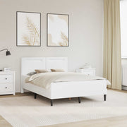 Bedframe 120x200 cm wit kunstleer LED USB