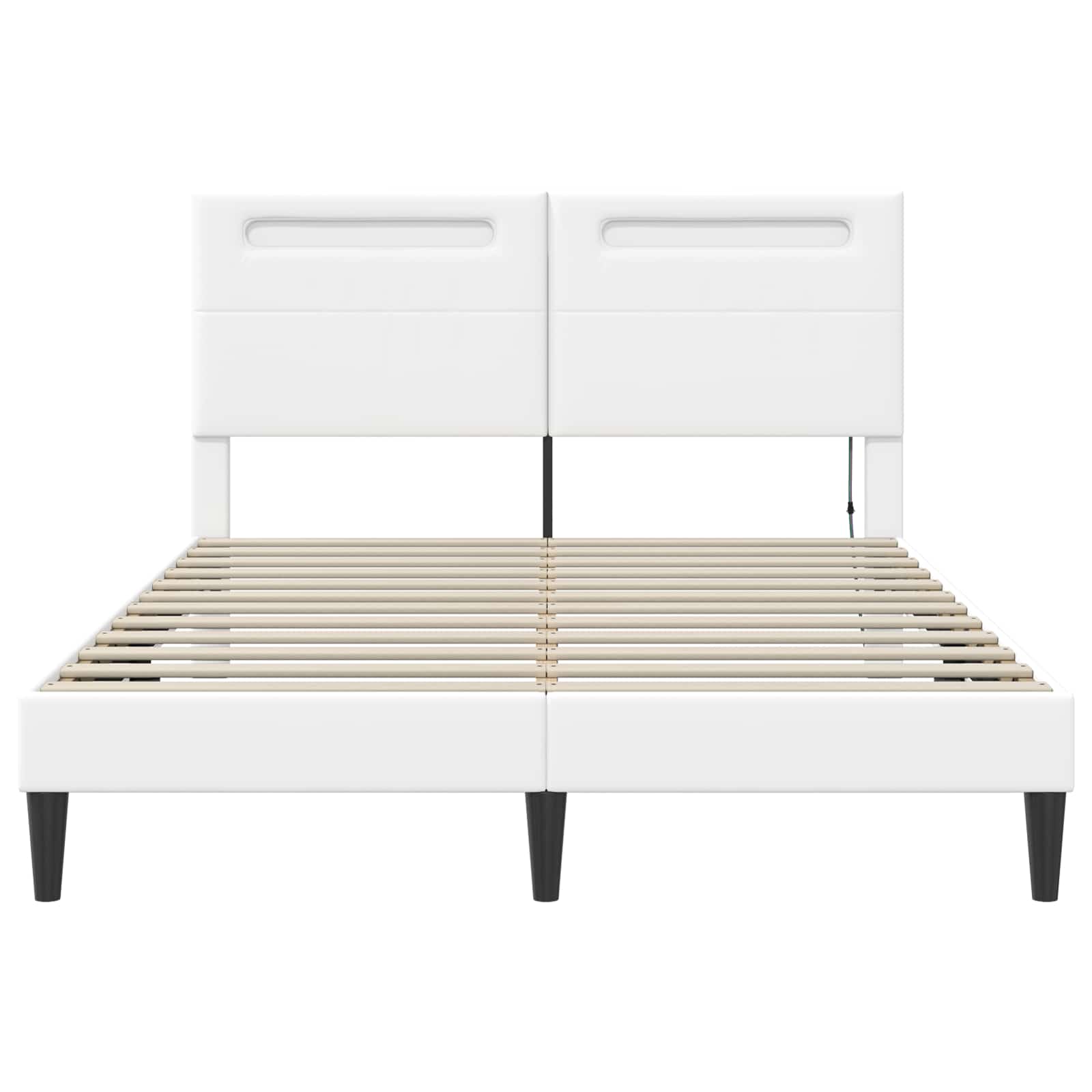 Bedframe met LED-stripverlichting Wit 120 x 200 cm Kunstleer