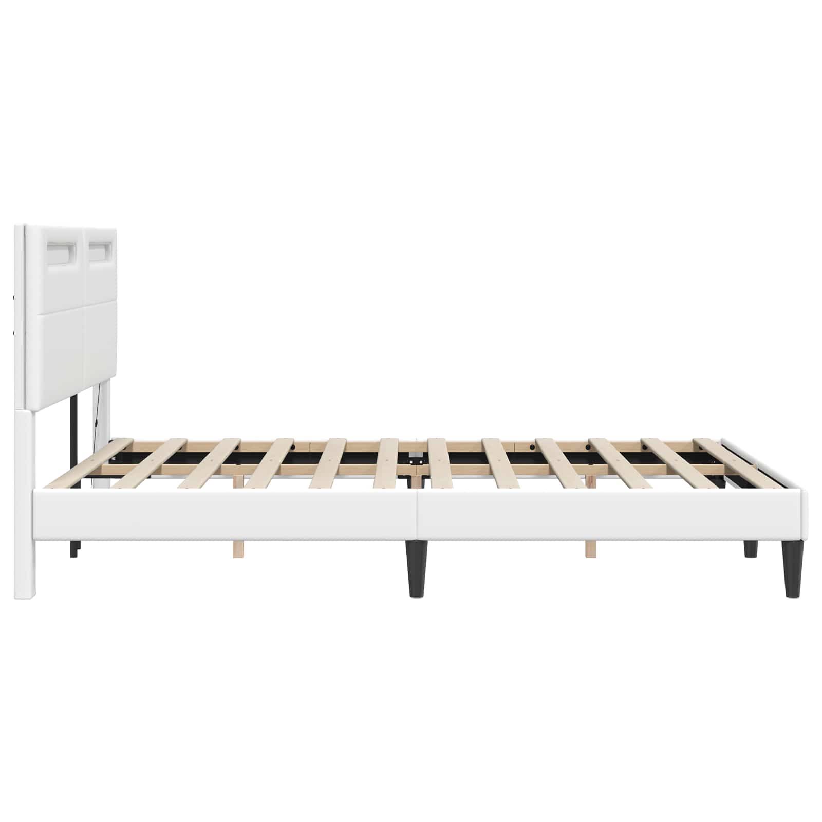 Bedframe met LED-stripverlichting Wit 120 x 200 cm Kunstleer