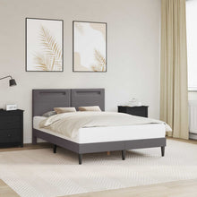 Bedframe met LED-stripverlichting Grijs 160 x 200 cm Kunstleer