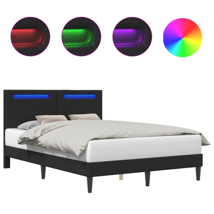 Bedframe met LED-stripverlichting Zwart 160 x 200 cm Kunstleer