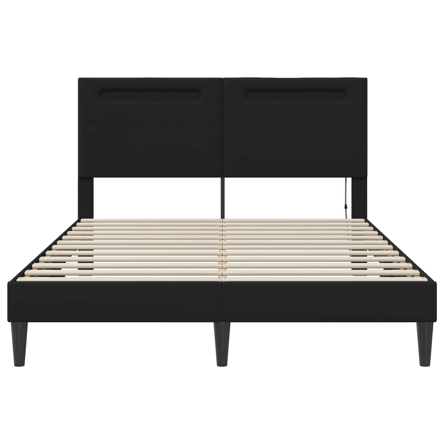 Bedframe met LED-stripverlichting Zwart 160 x 200 cm Kunstleer