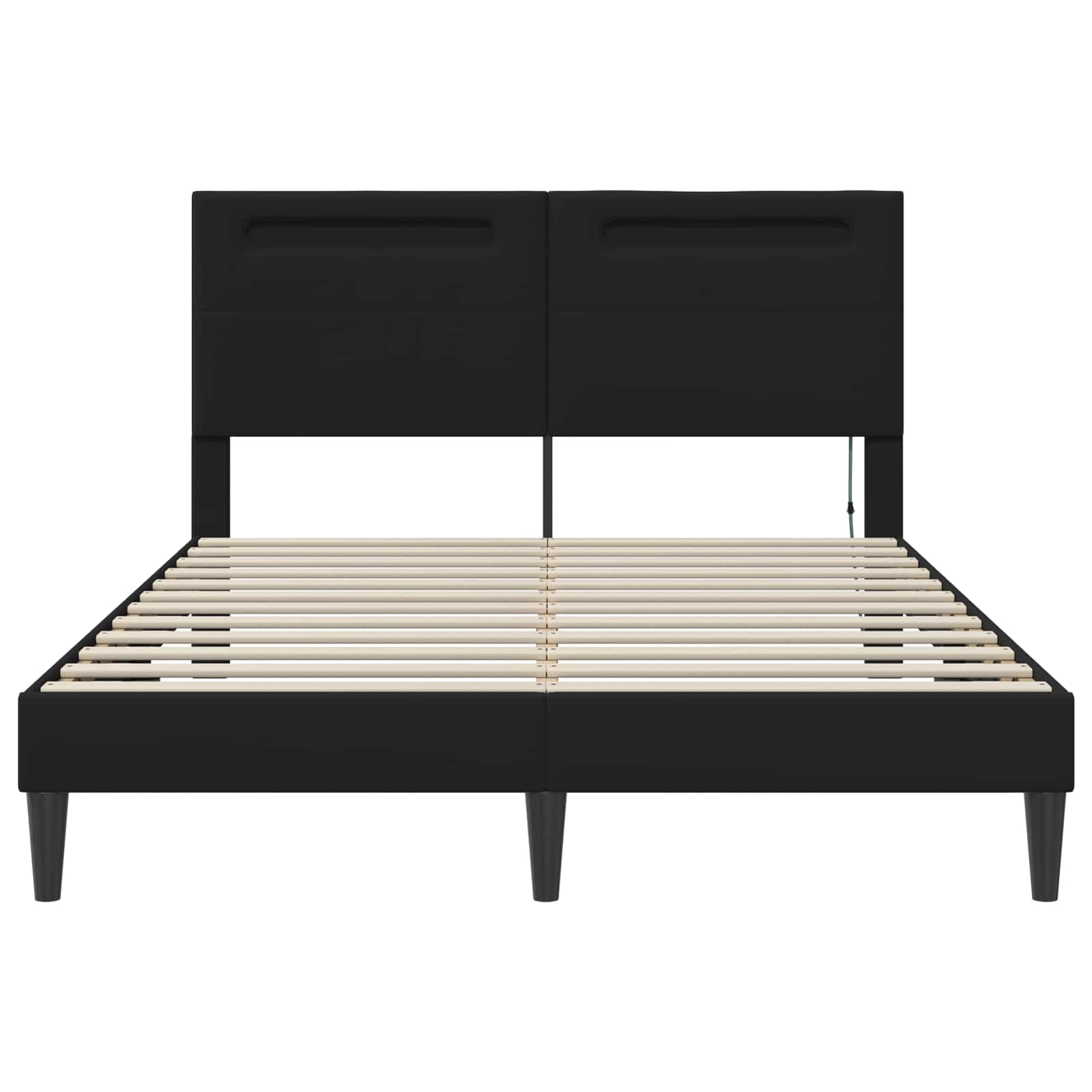 Bedframe met LED-stripverlichting Zwart 160 x 200 cm Kunstleer