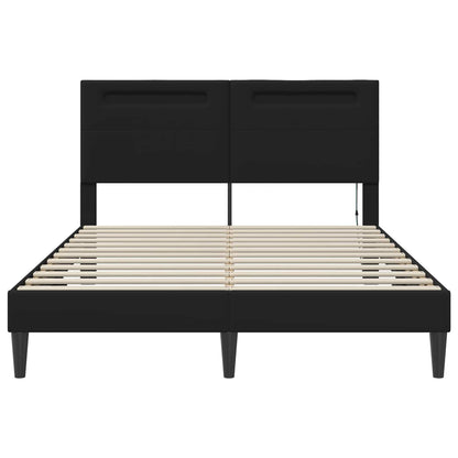 Bedframe met LED-stripverlichting Zwart 160 x 200 cm Kunstleer