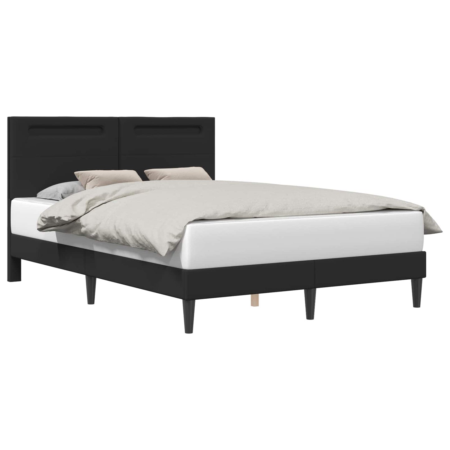 Bedframe met LED-stripverlichting Zwart 160 x 200 cm Kunstleer