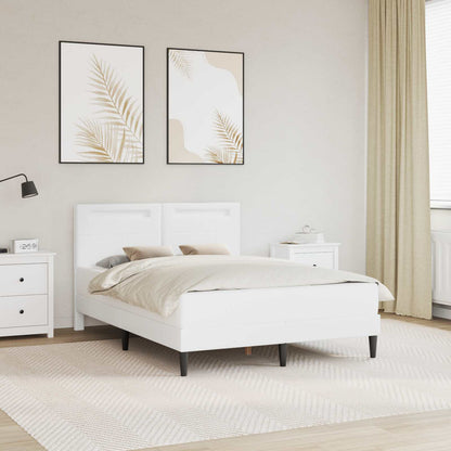 Bedframe met LED-stripverlichting Wit 160 x 200 cm Kunstleer