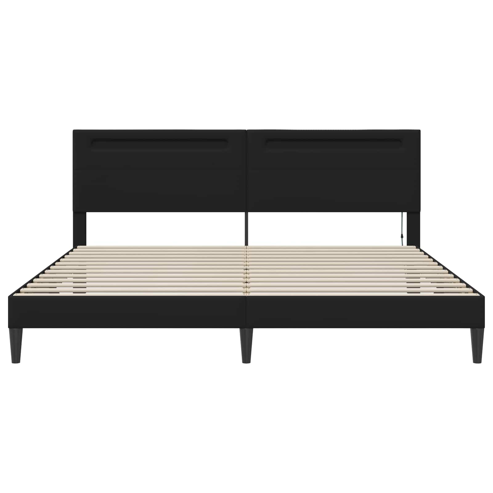Bedframe met LED-stripverlichting Zwart 180 x 200 cm Kunstleer