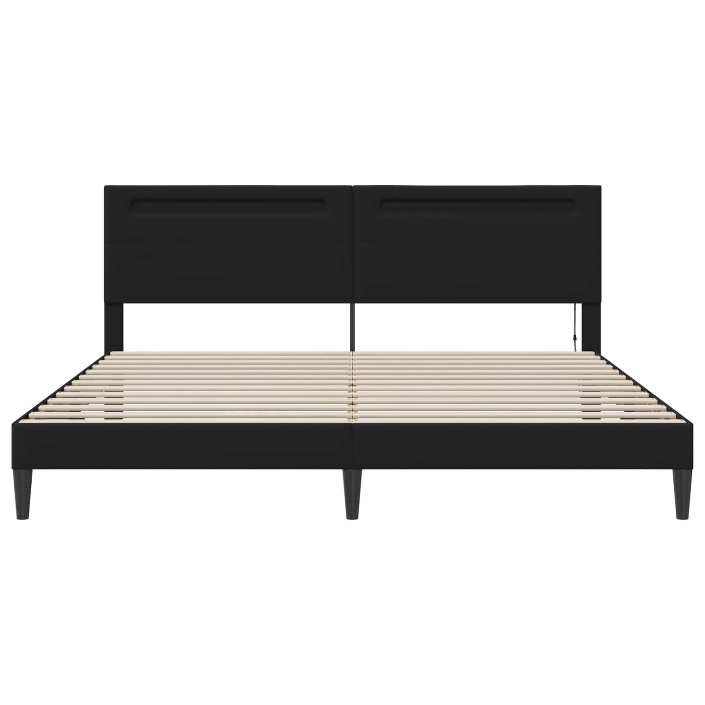 Bedframe met LED-stripverlichting Zwart 200 x 200 cm Kunstleer