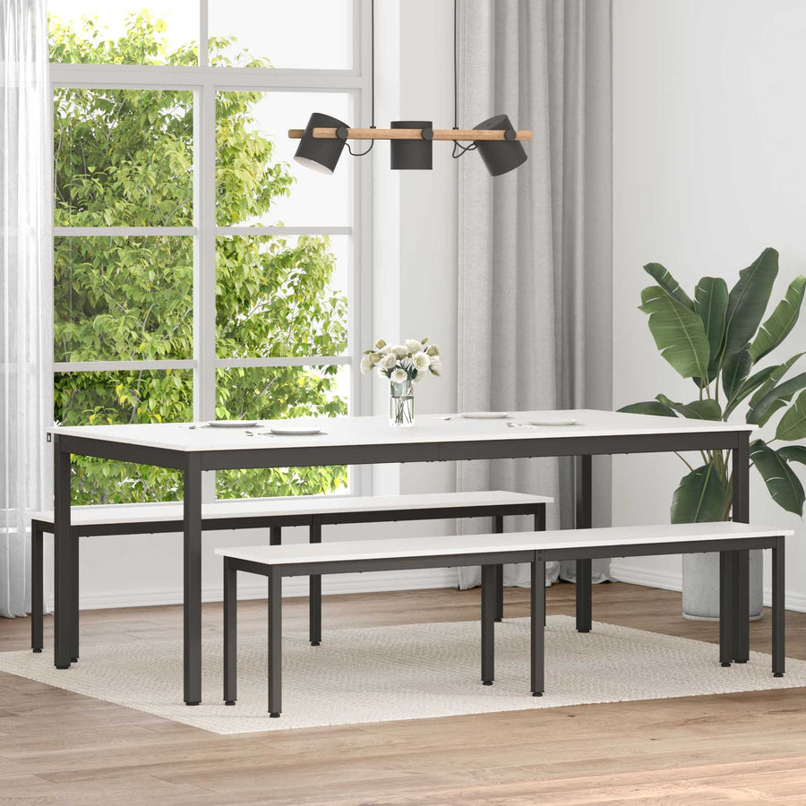 Eettafel Wit 200 x 100 x 75 cm Massief grenenhout