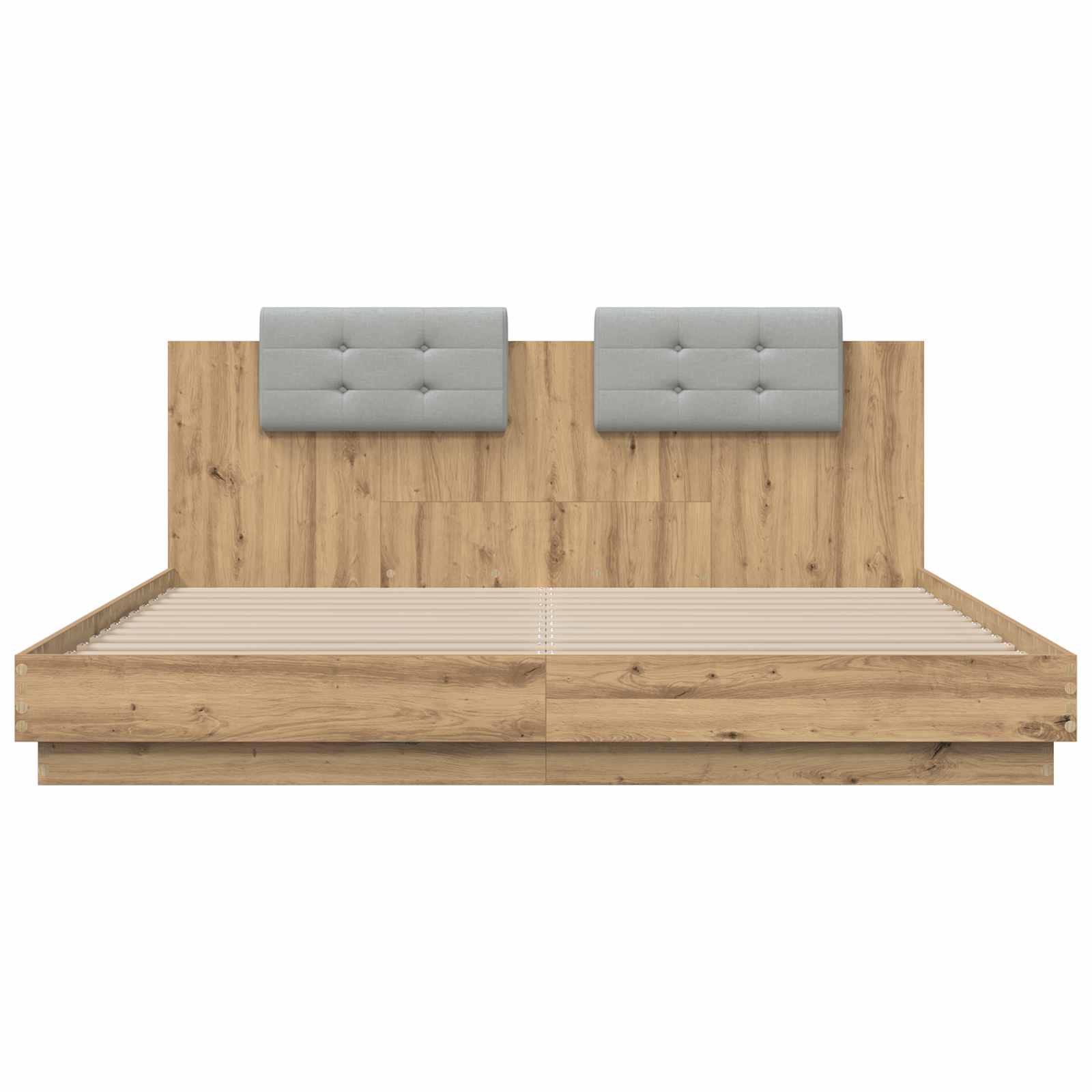 Bedframe met Hoofdeinde Artisan Eiken 200 x 200 cm Bewerkt hout