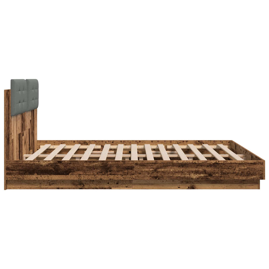 Bedframe met Hoofdeinde Oud Hout 180 x 200 cm Bewerkt hout