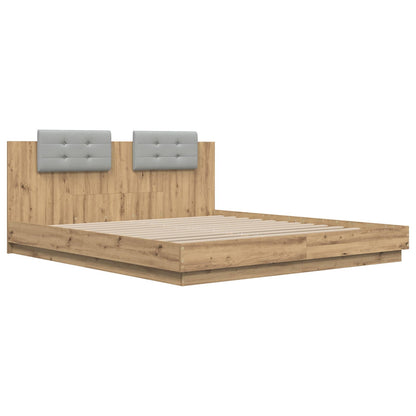 Bedframe met Hoofdeinde Artisan Eiken 180 x 200 cm Bewerkt hout