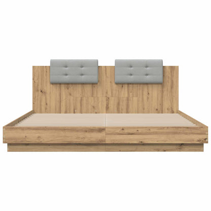 Bedframe met Hoofdeinde Artisan Eiken 180 x 200 cm Bewerkt hout