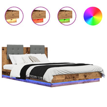 Bedframe met Hoofdeinde Oud Hout 160 x 200 cm Bewerkt hout
