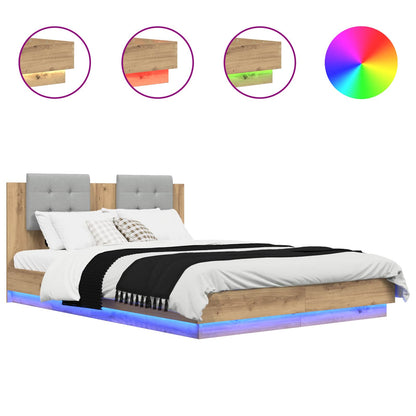 Bedframe met Hoofdeinde Artisan Eiken 160 x 200 cm Bewerkt hout