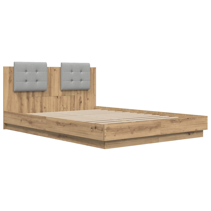Bedframe met Hoofdeinde Artisan Eiken 160 x 200 cm Bewerkt hout