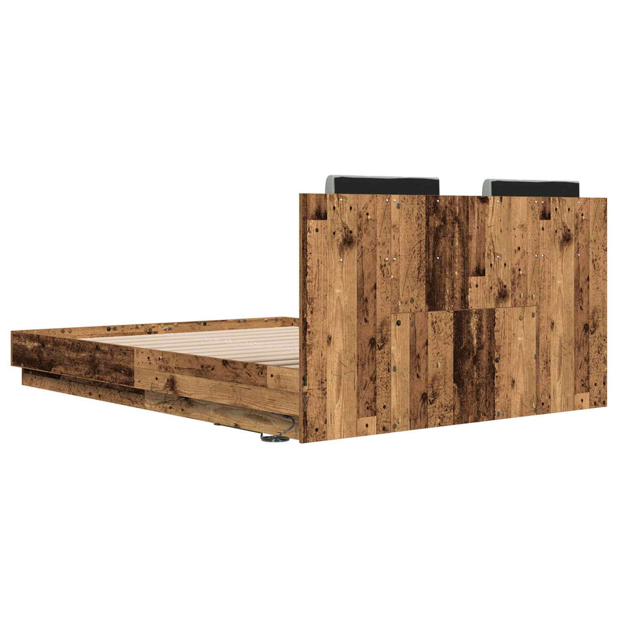 Bedframe met Hoofdeinde Oud Hout 150 x 200 cm Bewerkt hout
