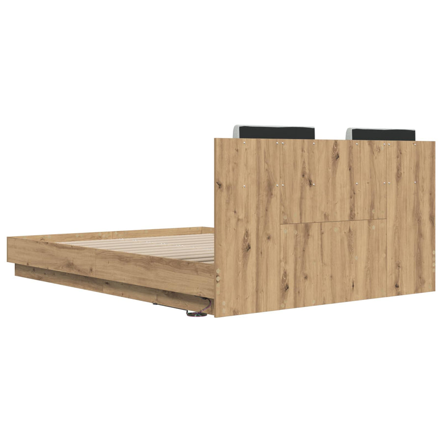 Bedframe met Hoofdeinde Artisan Eiken 150 x 200 cm Bewerkt hout