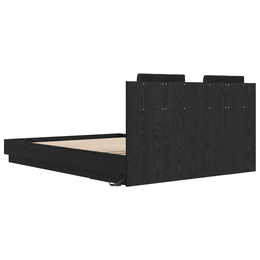 Bedframe met Hoofdeinde Oud Hout 140 x 200 cm Bewerkt hout