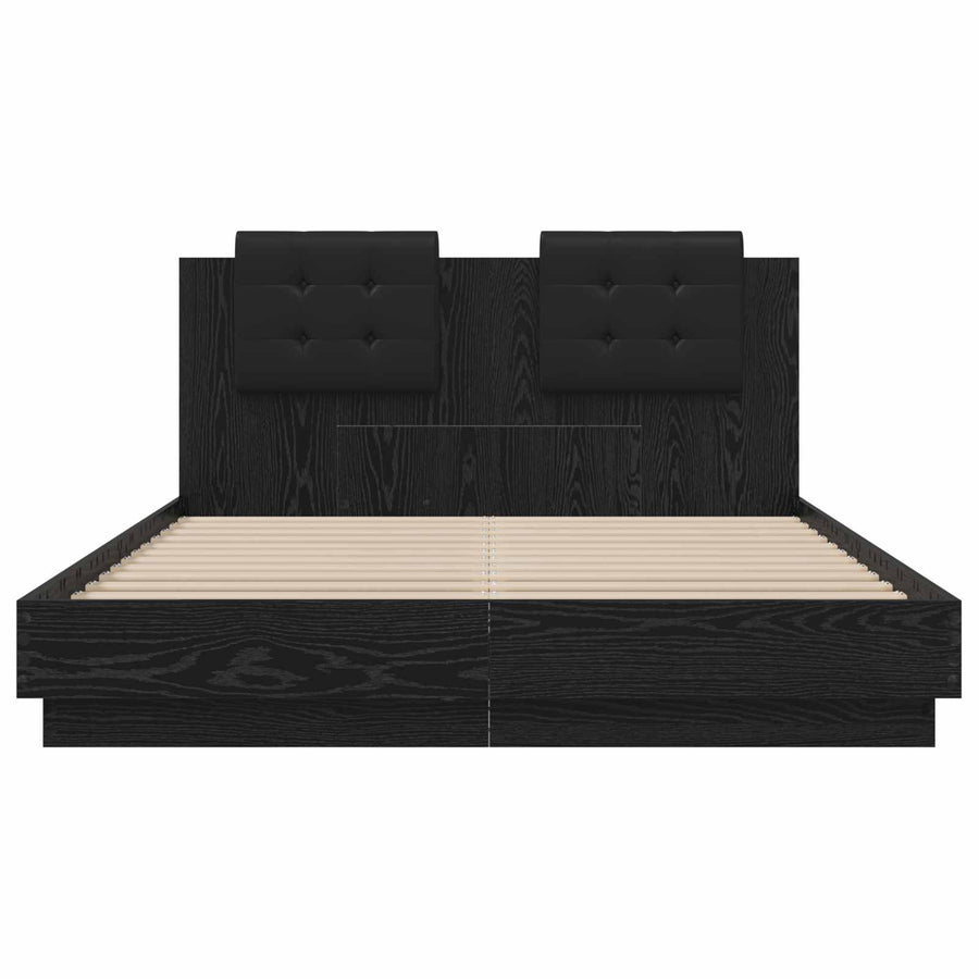 Bedframe met Hoofdeinde Oud Hout 140 x 200 cm Bewerkt hout