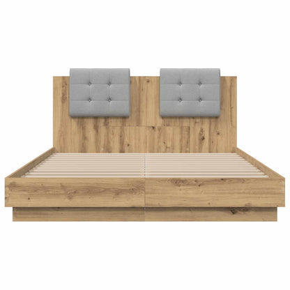 Bedframe met Hoofdeinde Artisan Eiken 120 x 200 cm Bewerkt hout