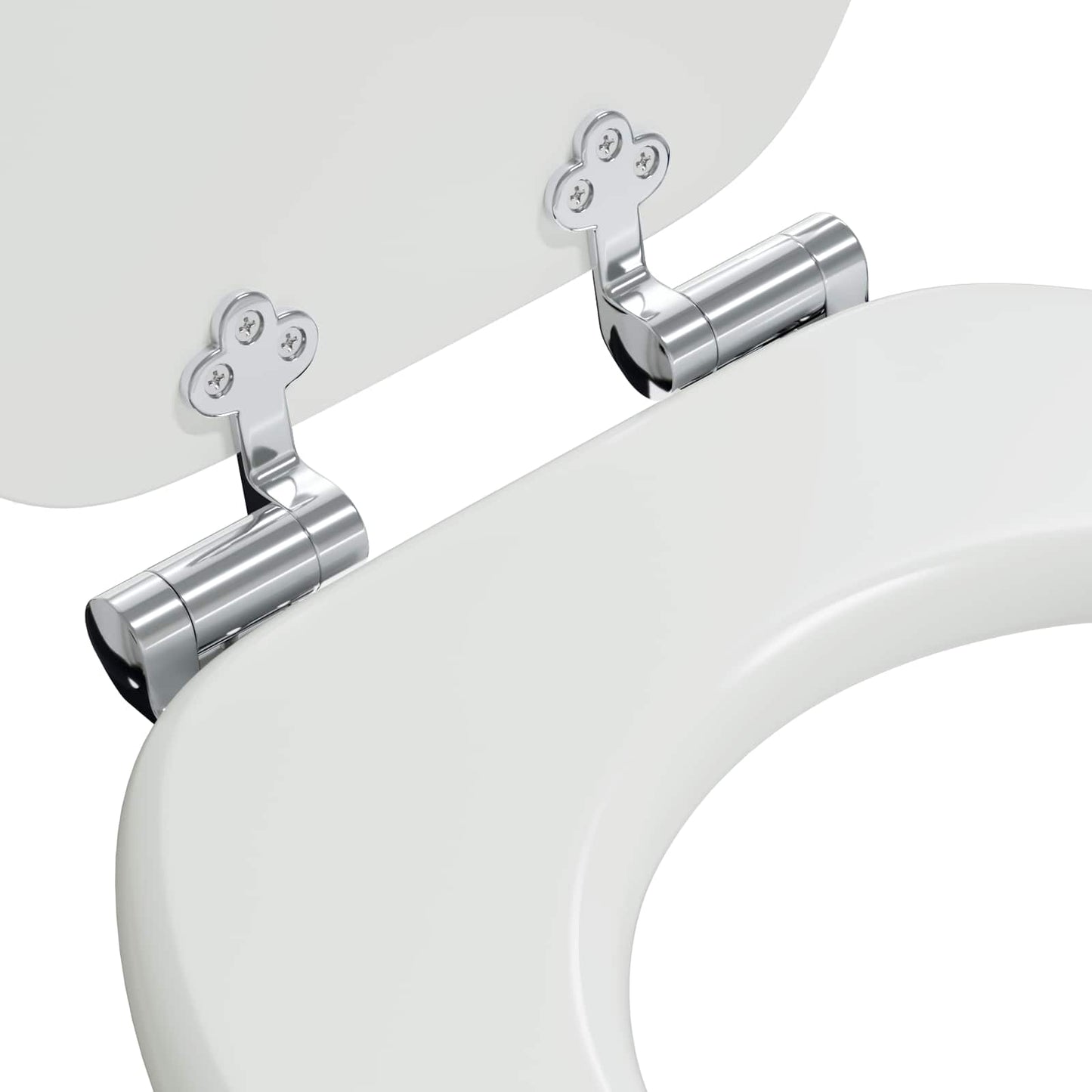 Toiletbril 2 pcs Wit 44 x 38 cm MDF-plaat