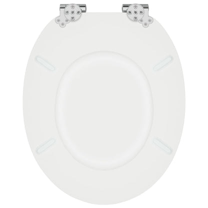 Toiletbril 2 pcs Wit 44 x 38 cm MDF-plaat