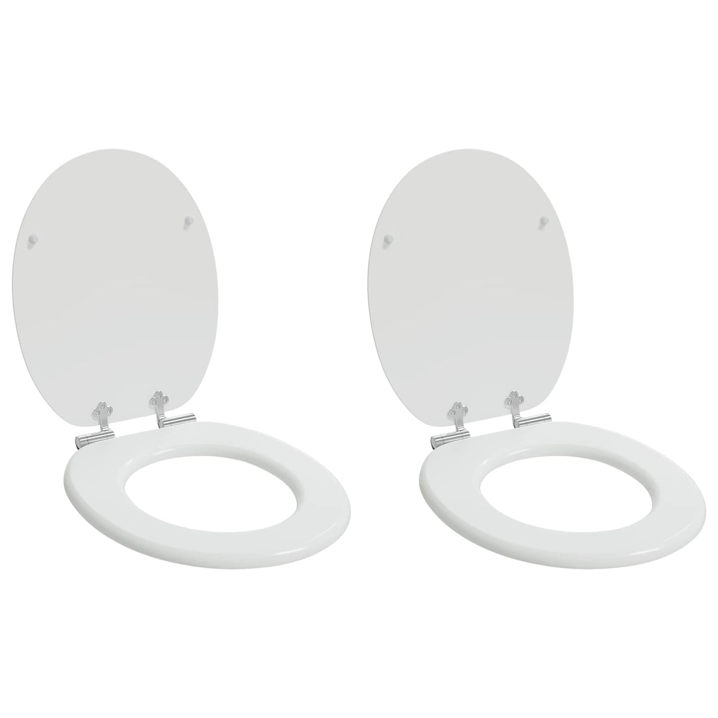 Toiletbril 2 pcs Wit 44 x 38 cm MDF-plaat