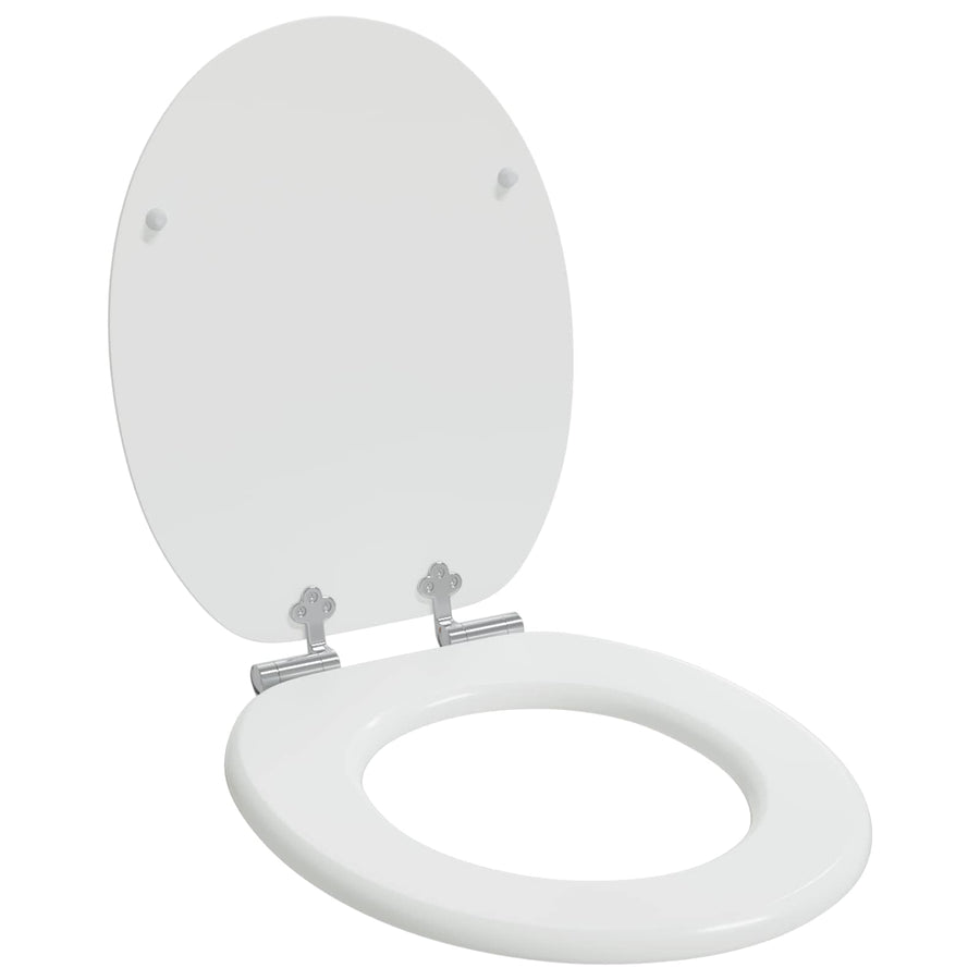 Toiletbril 2 pcs Wit 44 x 38 cm MDF-plaat
